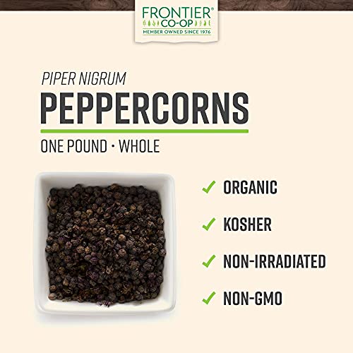 Frontier Co-op Organic Whole Black Peppercorns for Cooking and Pickling
| Tellicherry Black Pepper Bulk Bag for Grinder