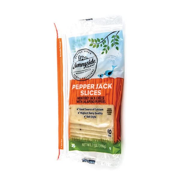 Sunnyside Farms Natural Pepper Jack Slices for Snacking and Cooking, Delicious and Convenient 7 Fl Oz