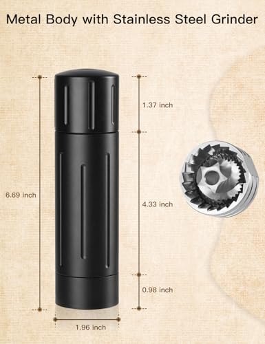 Professional Grade Aluminum Refillable Pepper Grinder Mill for Coarse or Fine Grind
| Heavy Duty Stainless Steel Blade