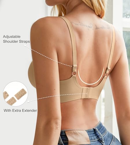 ULTREAGLE Wireless Bras for Women - No Underwire Padded Bralette Comfy Pepper Everyday Bra
ULTREAGLE Wireless Bras for W