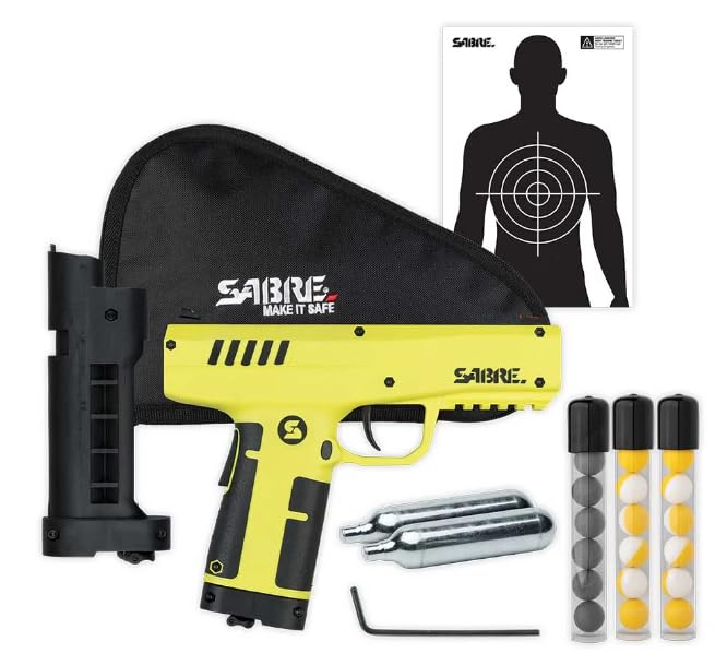 SABRE Home Defense Projectile Launcher, Large Size with 7 Impact Projectiles, 40% More Stopping Power for Extra Home Pro