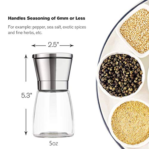 Professional Stainless Steel Salt and Pepper Grinder with Adjustable Coarseness 
| Five Grinding Level Pepper Mill Grin