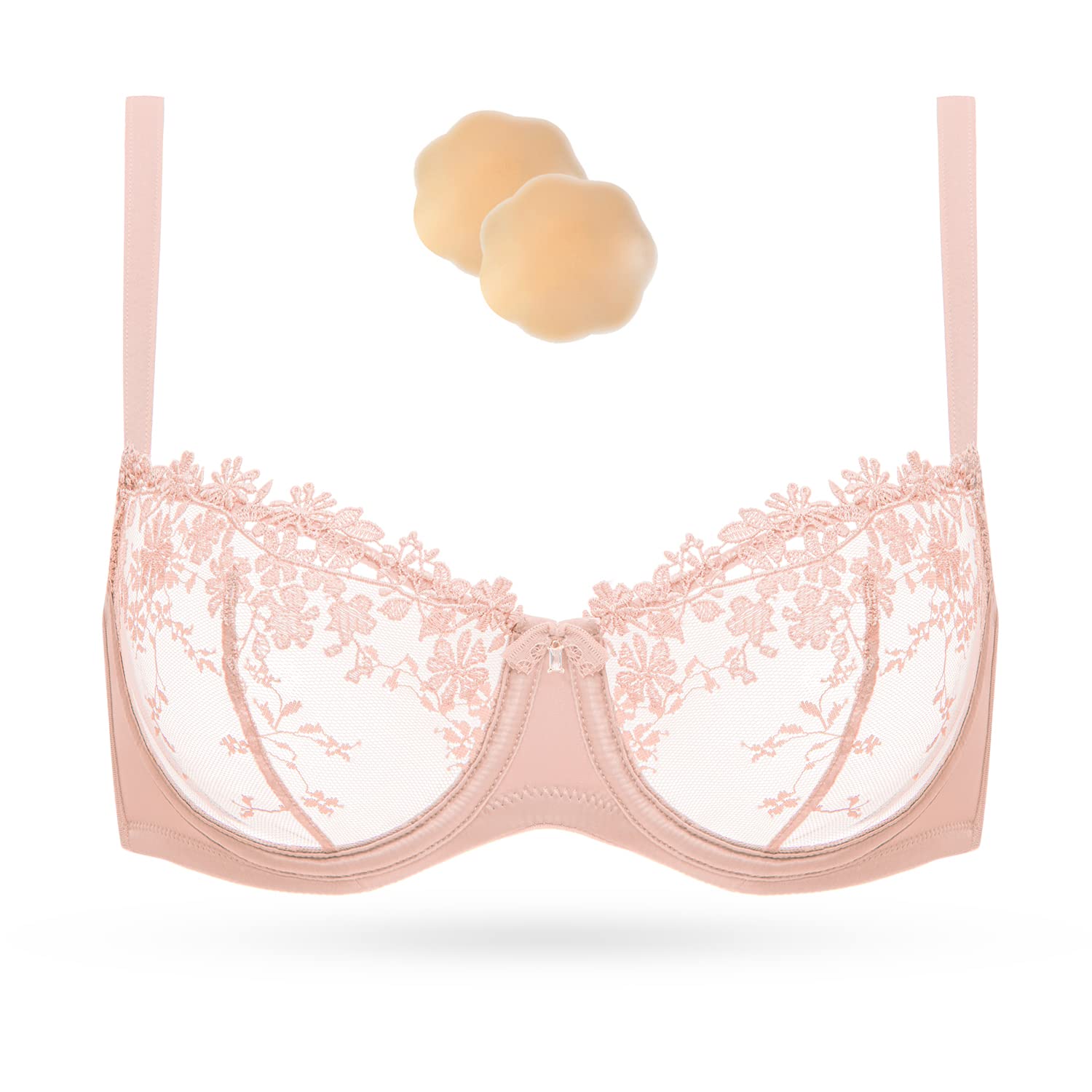 Wingslove Women's Sexy Lace Balconette Bralette Underwire Embroidered See Through
| Wingslove Women's Demi Sheer Mesh B
