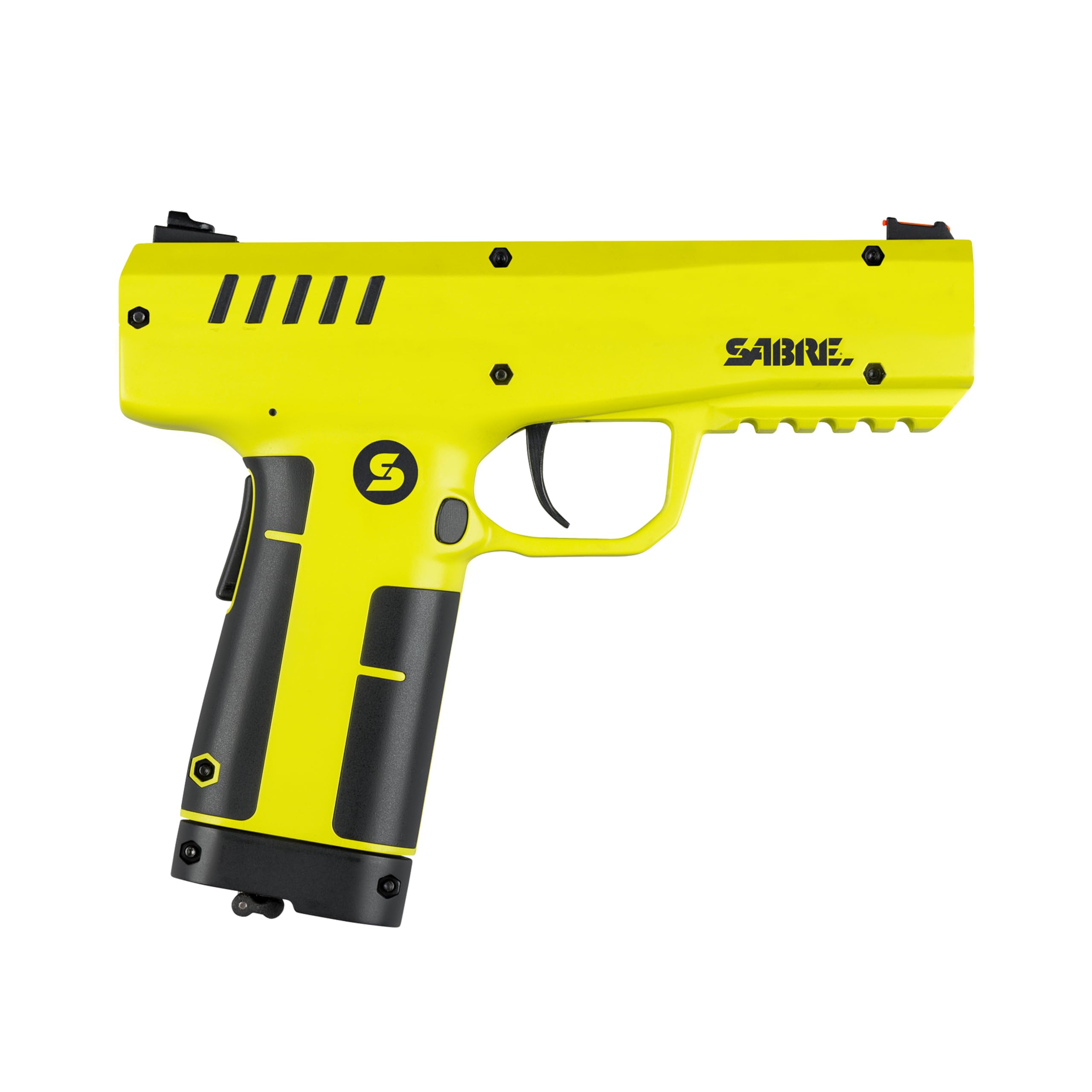 SABRE Pepper Projectile Launcher for Home Defense
| SABRE Pepper Projectile Launcher, 7 Round Mag, Adjustable Sights, 6