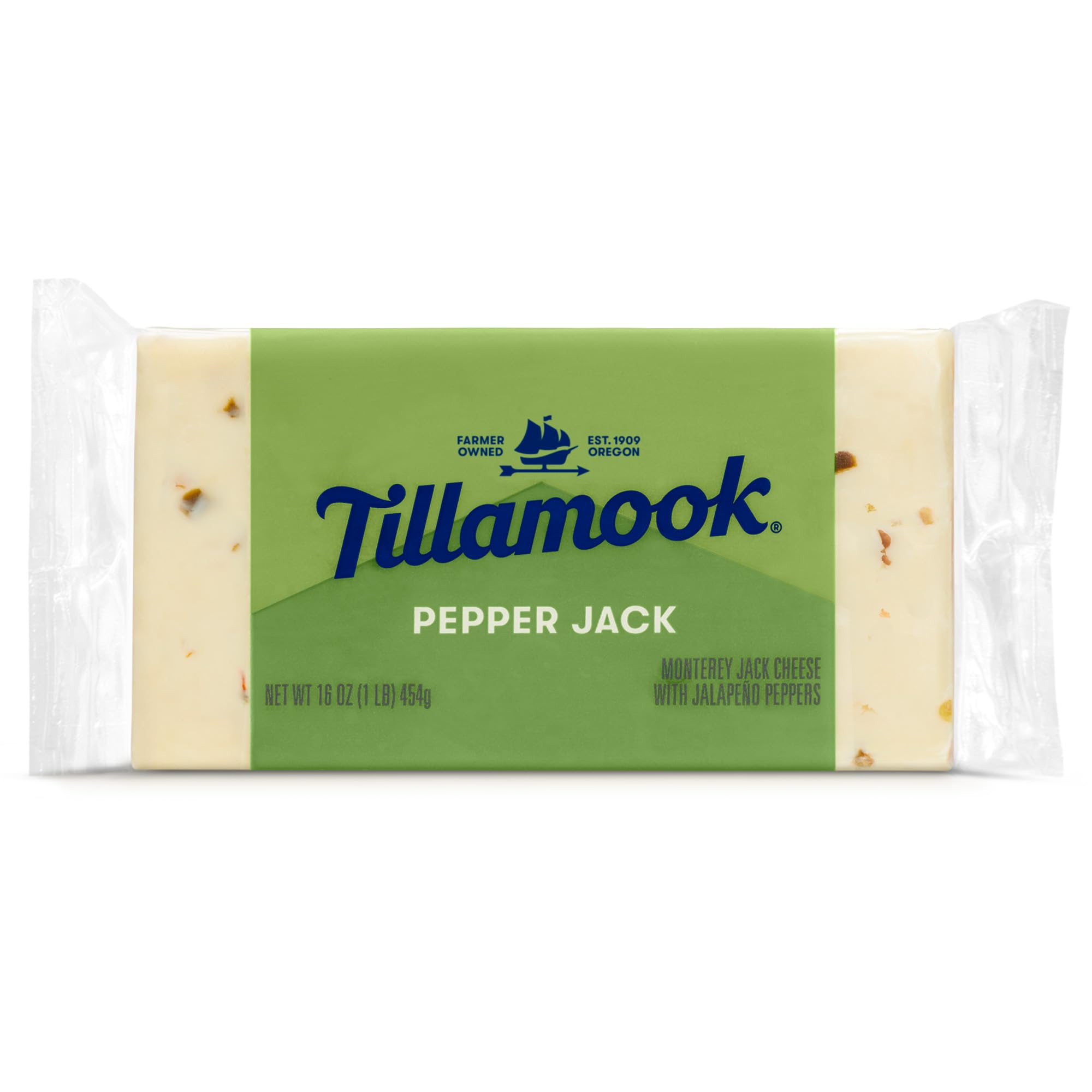  Tillamook Pepper Jack Cheese, Flavored, 16 oz - Perfect for Snacking and Grilled Cheese
| Tillamook Pepper Jack Cheese,
