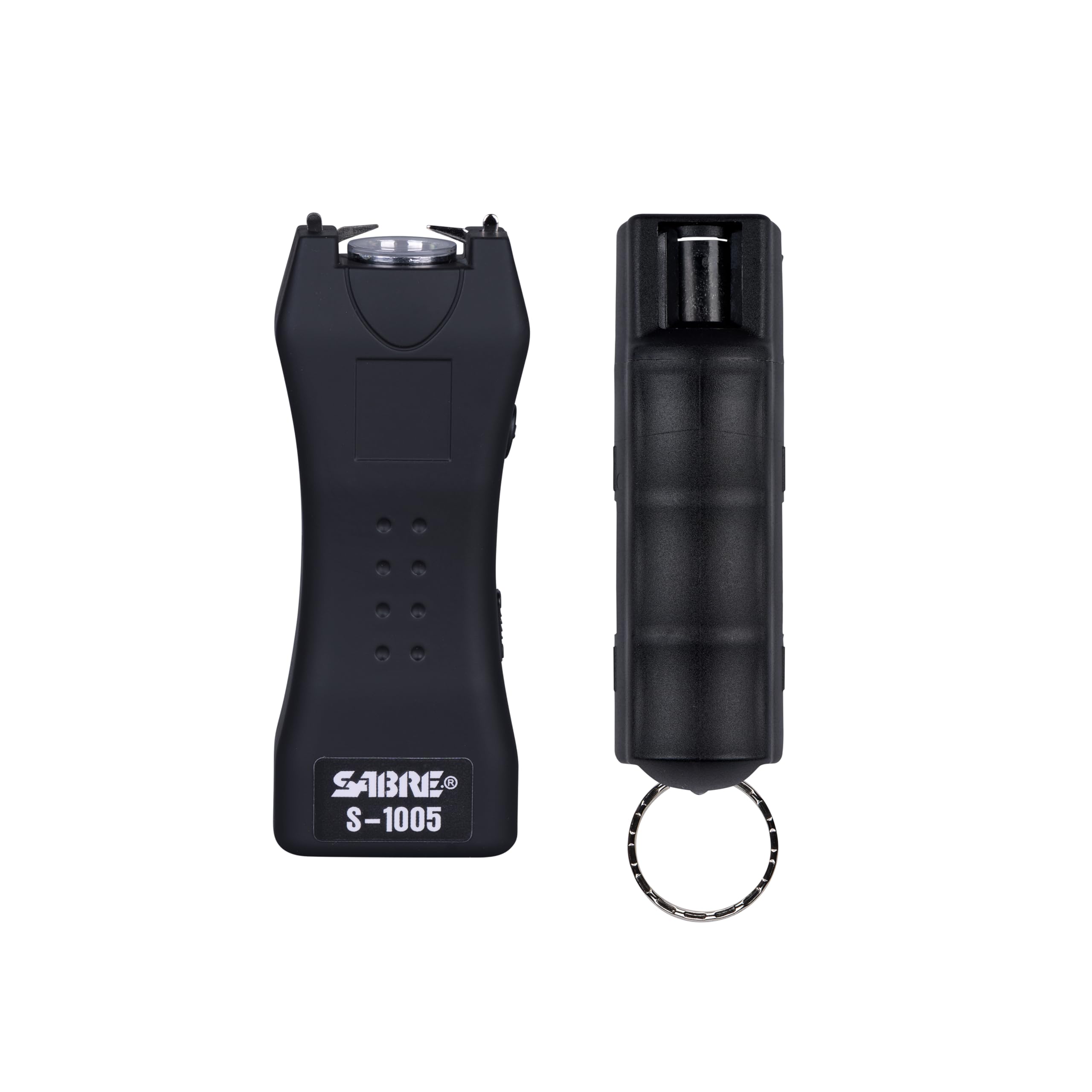 SABRE Self-Defense Kit with Pepper Spray and Stun Gun, Rechargeable Battery, 120 Lumens Flashlight, 25 Bursts, 10-Foot R