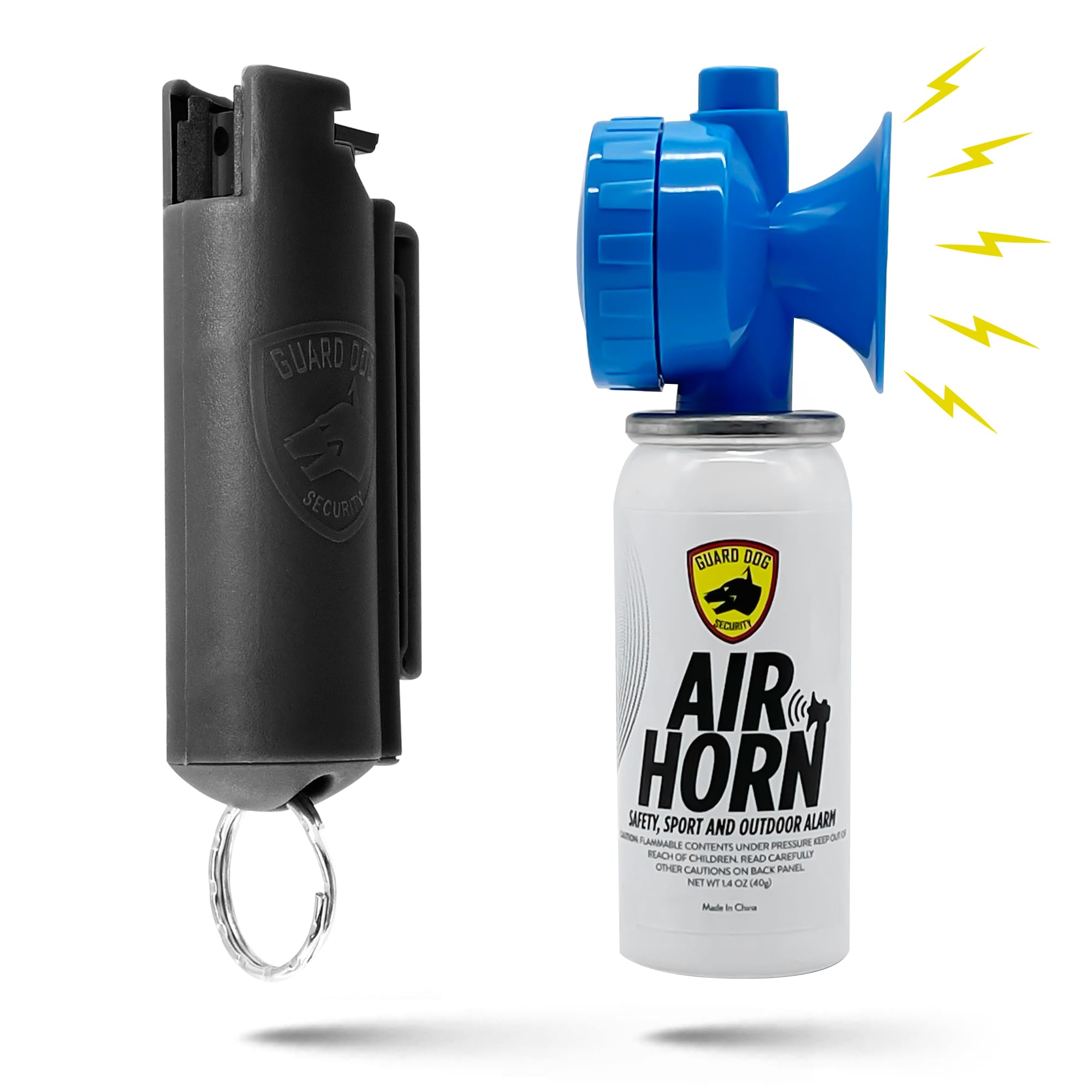 Guard Dog Security Air Horn for Safety + Loud Blow Horn with 16 Foot Long Range + Women and Men Safety Set
