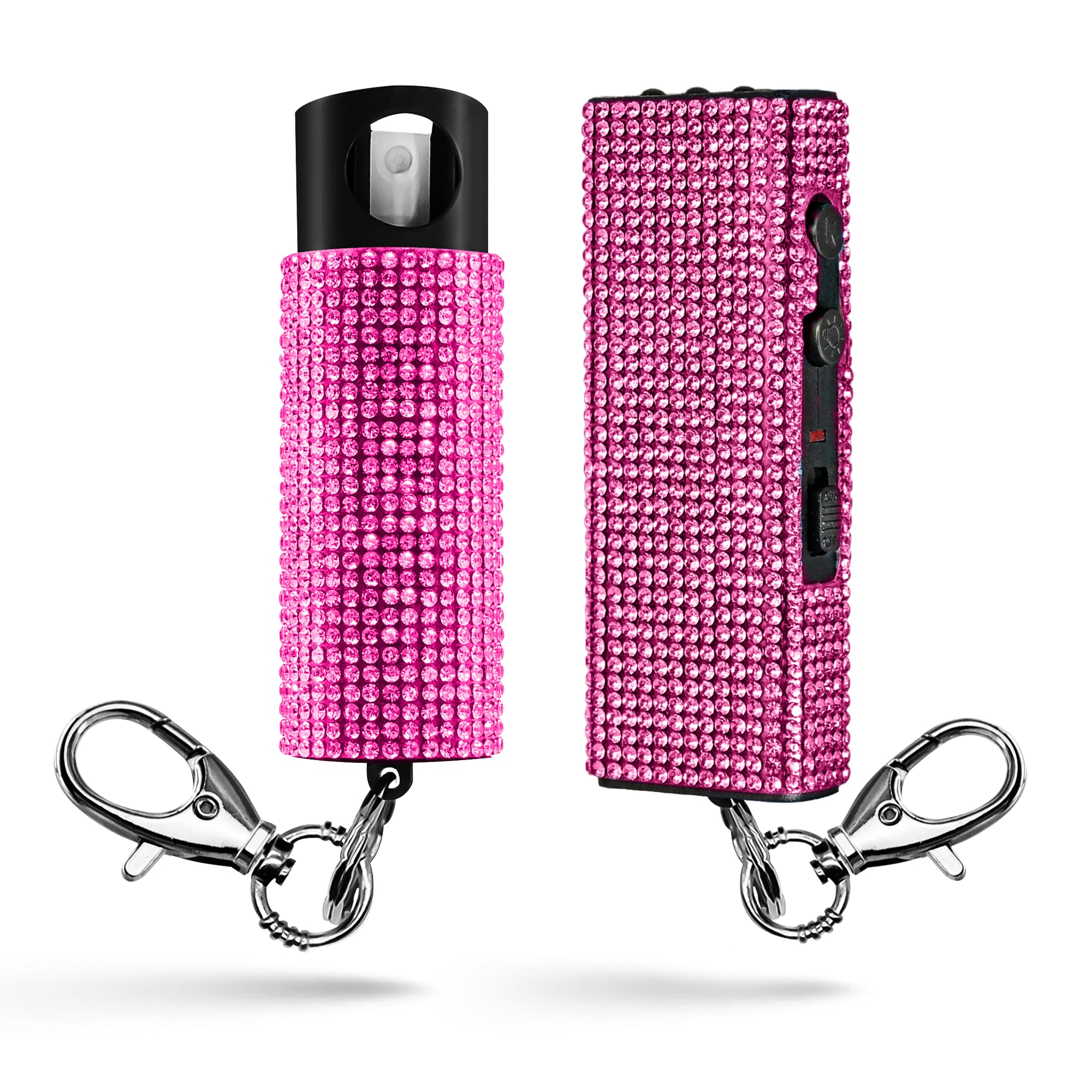 Guard Dog Security Bling It On Stun Gun and Pepper Spray for Women's Self Defense, Fashionable Self-Defense Keychain, Gl