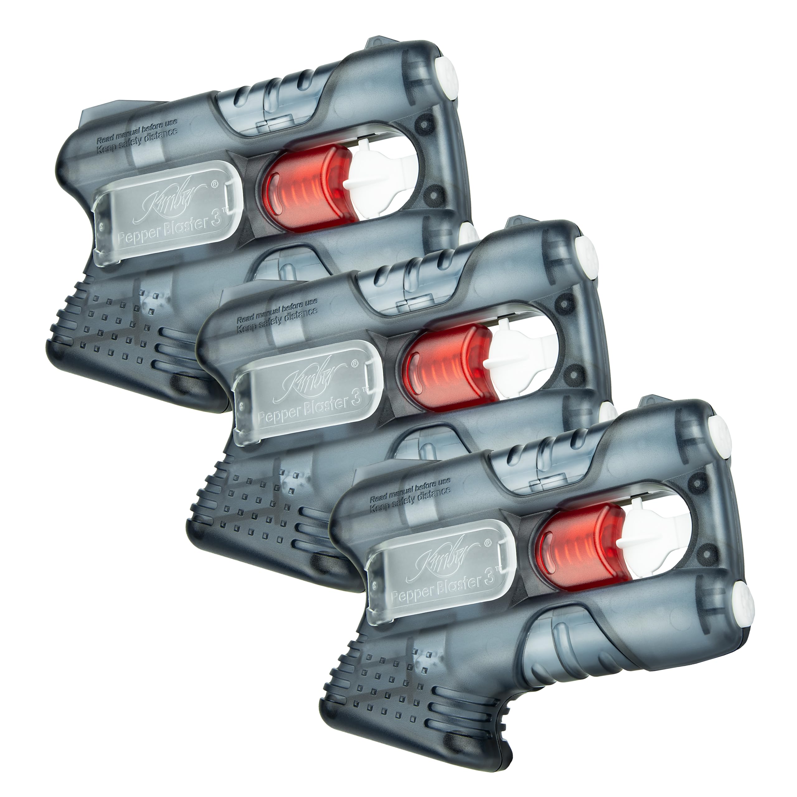 PepperBlaster 3 (3 Pack) - Gray Misting Pepper Sprays for Home Defense & Outdoor Use - Non-Toxic, Wide Spray Range - Eff